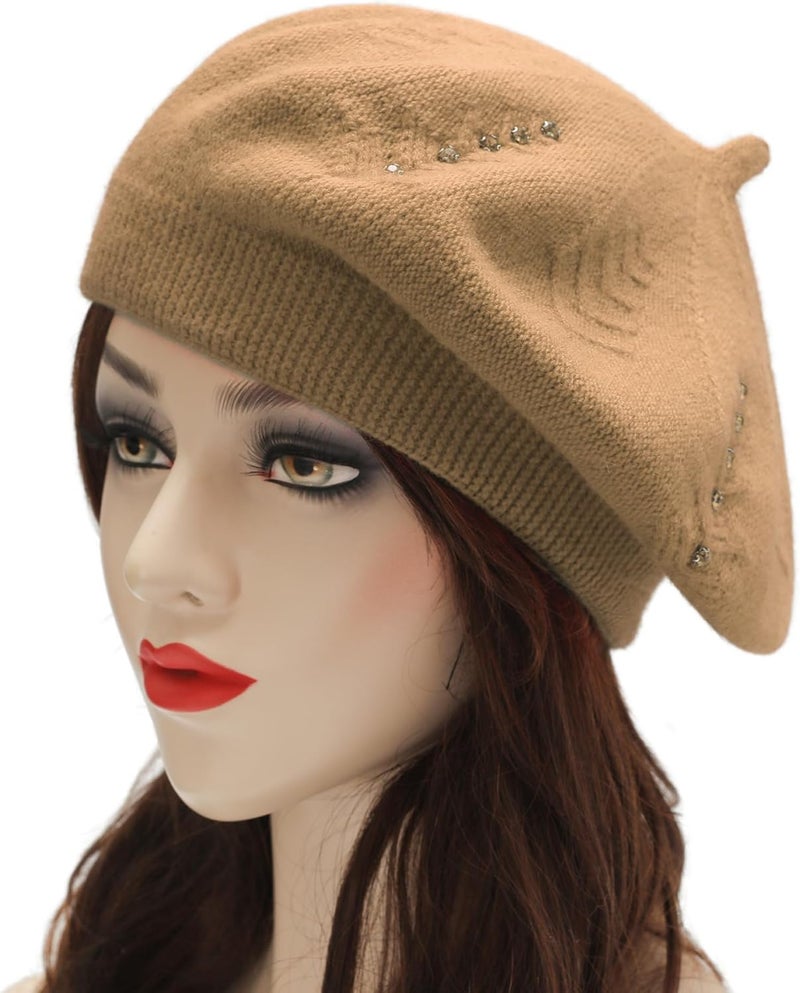 ZLYC French Beret hat, Reversible Solid Color Knit Warm Beret Cap for Womens Girls - Image 2